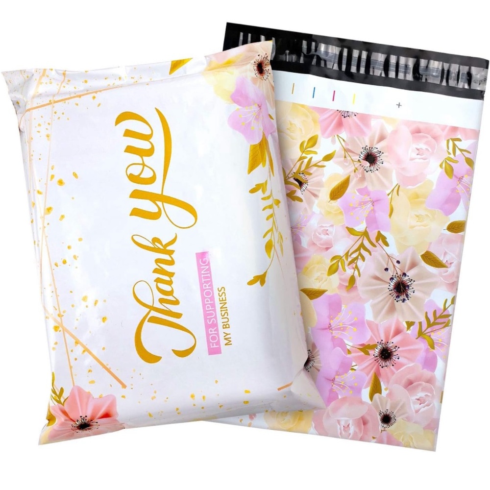 15 Floral Thank You Poly Mailers